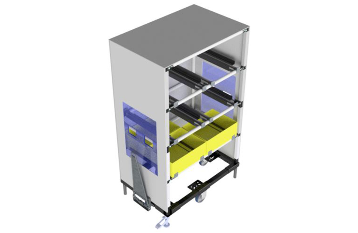carrelli alveolari con tasche - render